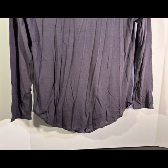 Lanston x Revolve Draped Front Long Sleeve Micro Modal Tee/Top Grey Size M - NWT - Picture 8 of 14